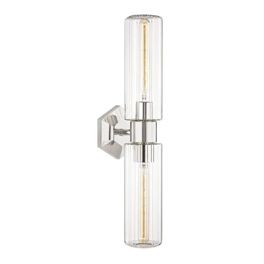 Roebling 2 Light Wall Sconce - Smooth Nickel