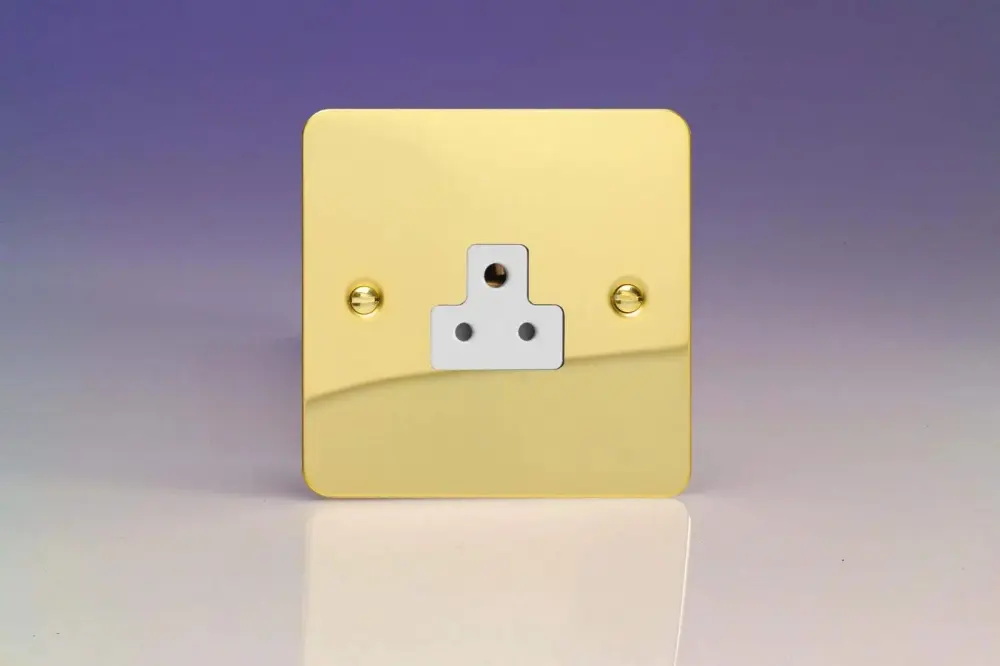 Varilight 1-Gang 2A Round Pin Socket Ultra Flat Polished Warm alloy XFVRP2AW
