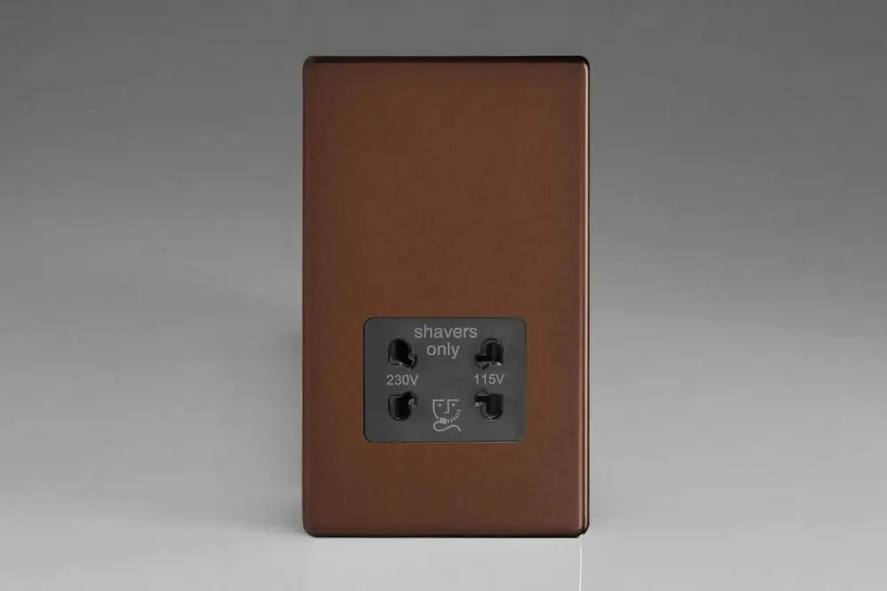 Varilight XDMSSBS Shaver Socket Black Mocha Cocoa