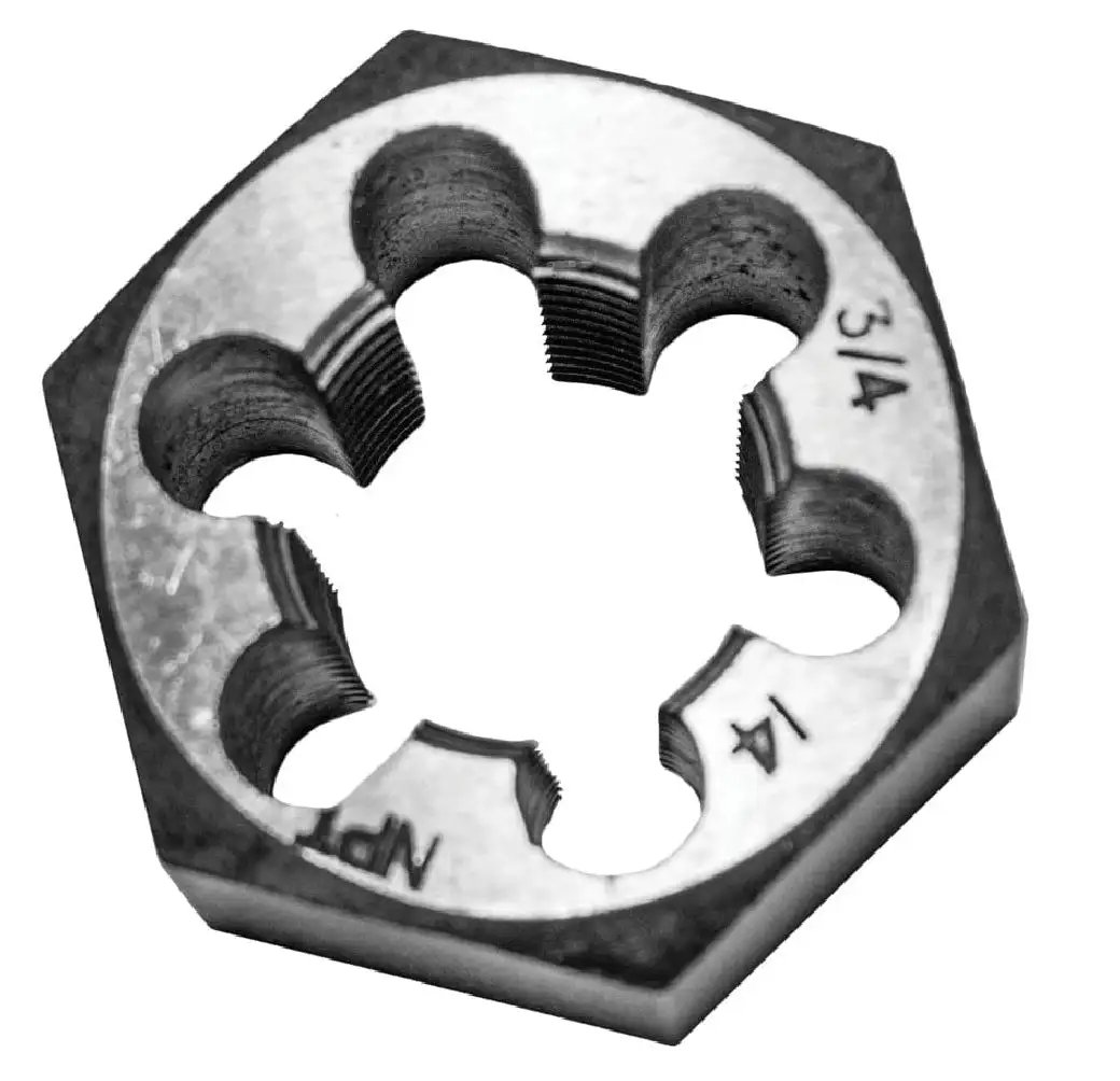 Century Drill & Tool 98305 3/4-14 NPT Hexagon Pipe Die 1-13/16 Inch Pipe Threading