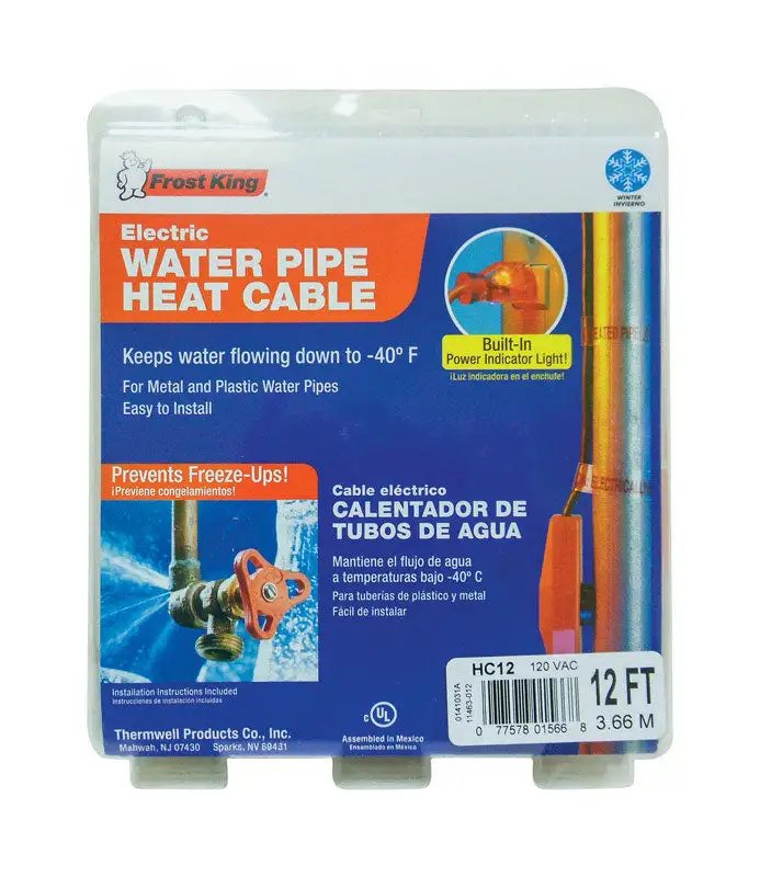 Frost King 12 ft Heating Cable Water Pipe Freeze Protection