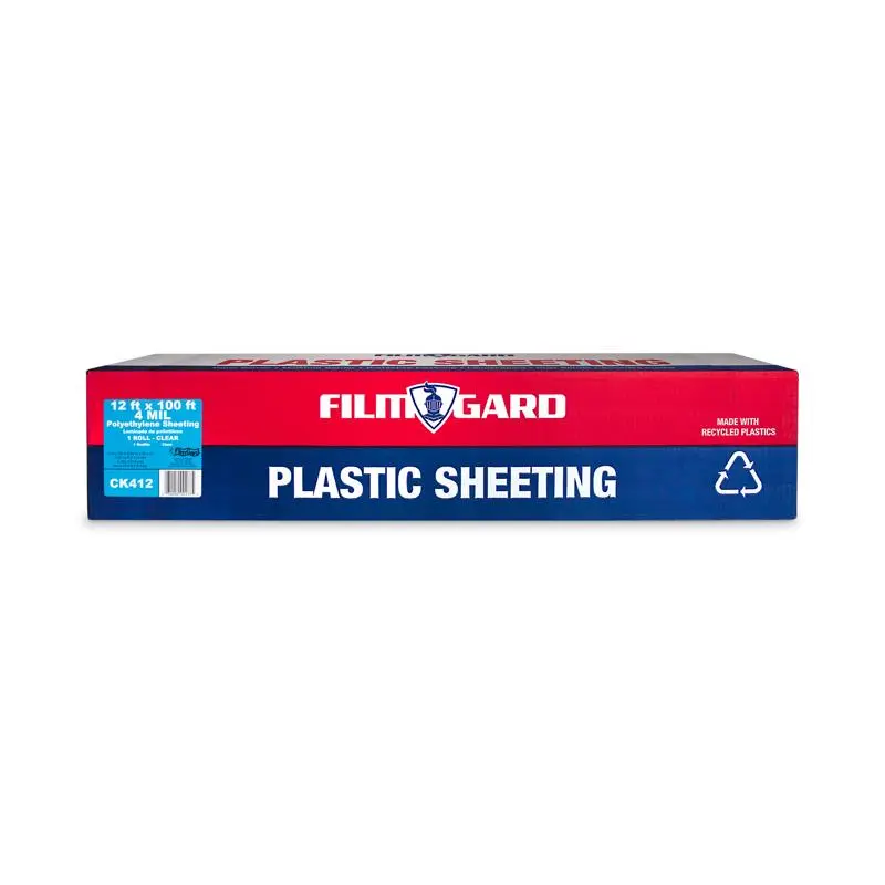 Film-Gard 4 mil Clear Plastic Sheeting 10 ft x 50 ft Polyethylene Medium Projects