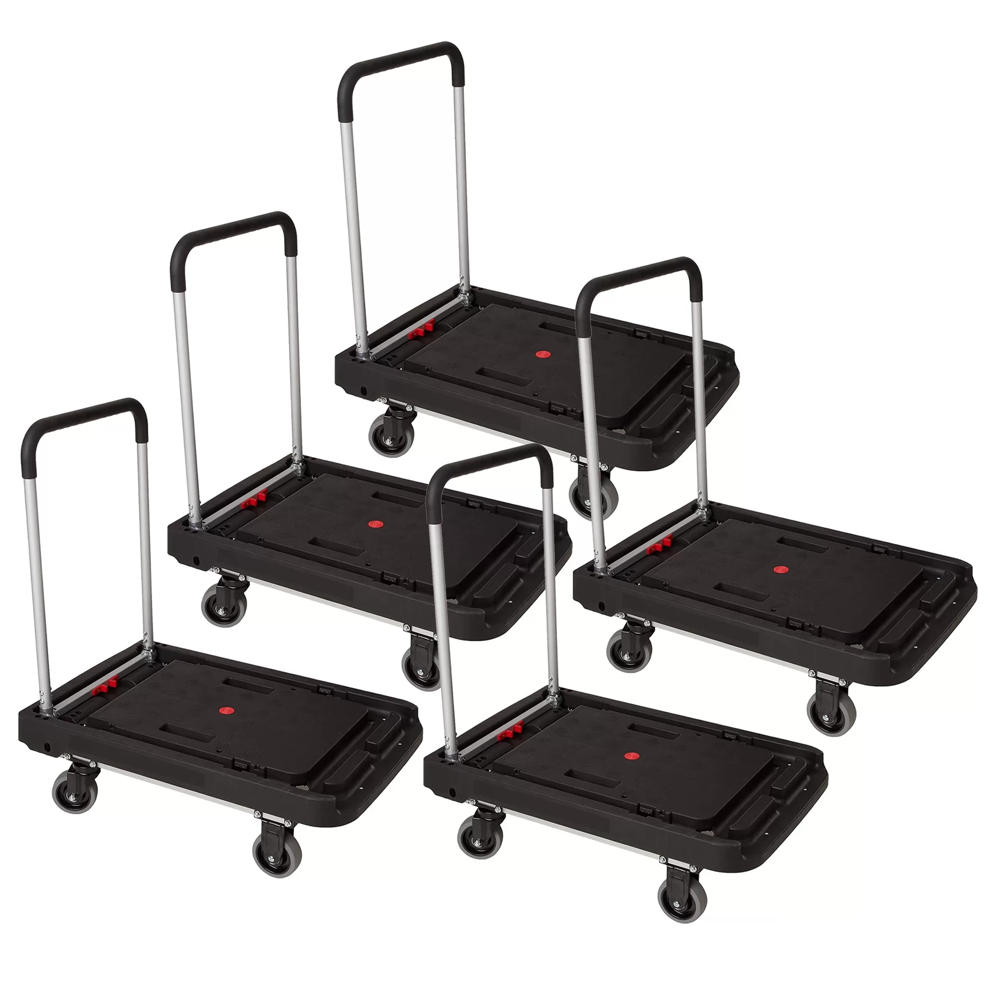 Magna Cart FFXL Folding Platform Transport Cart Dolly 500lb Capacity 5 Pack