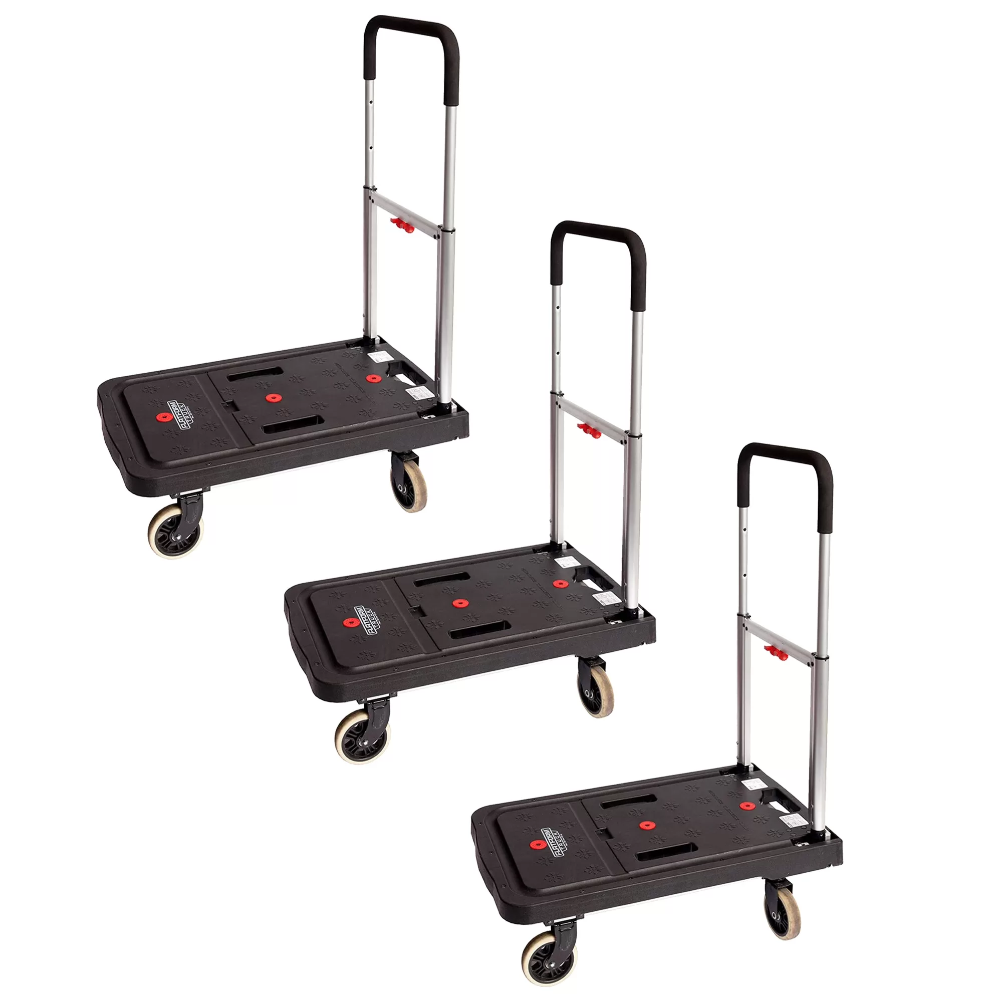 Magna Cart FF 4 Wheel Folding Platform Transport Cart Supports 300 lbs 3 Pack