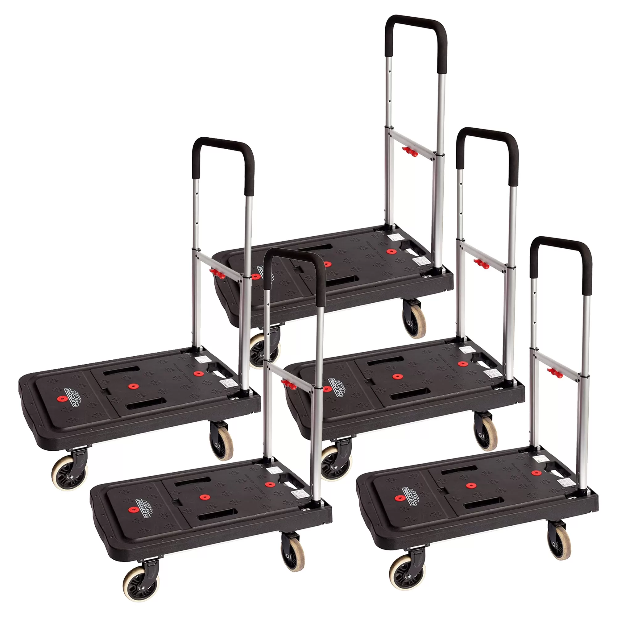 Magna Cart FF 4 Wheel Folding Platform Transport Cart Supports 300 lbs 5 Pack