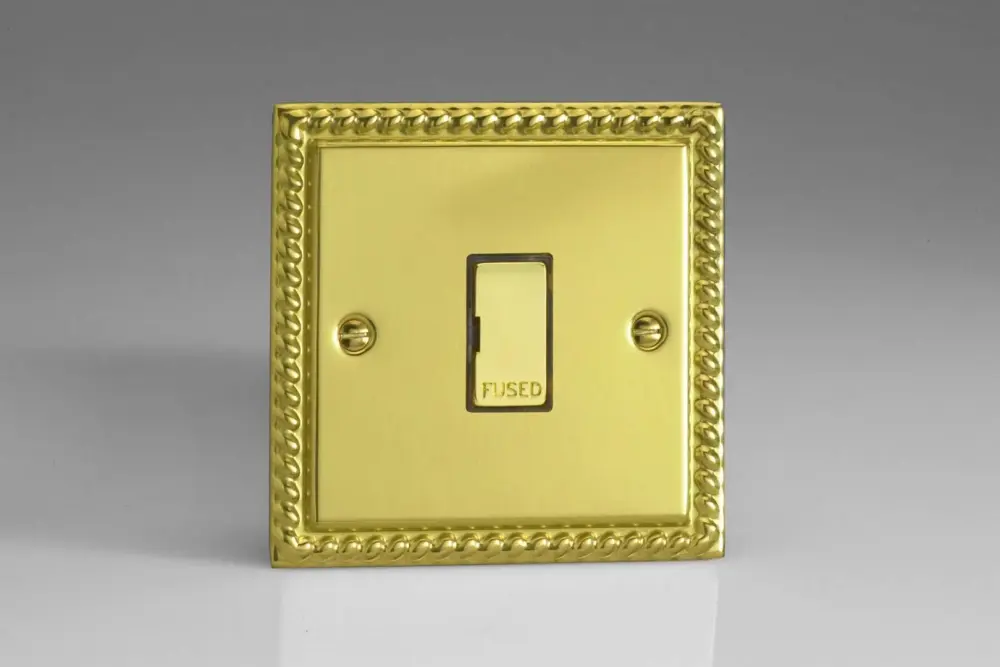 Motion Sensor Varilight 13A Unswitched Fused Spur All-metal Inserts Georgian Brass XG6UD
