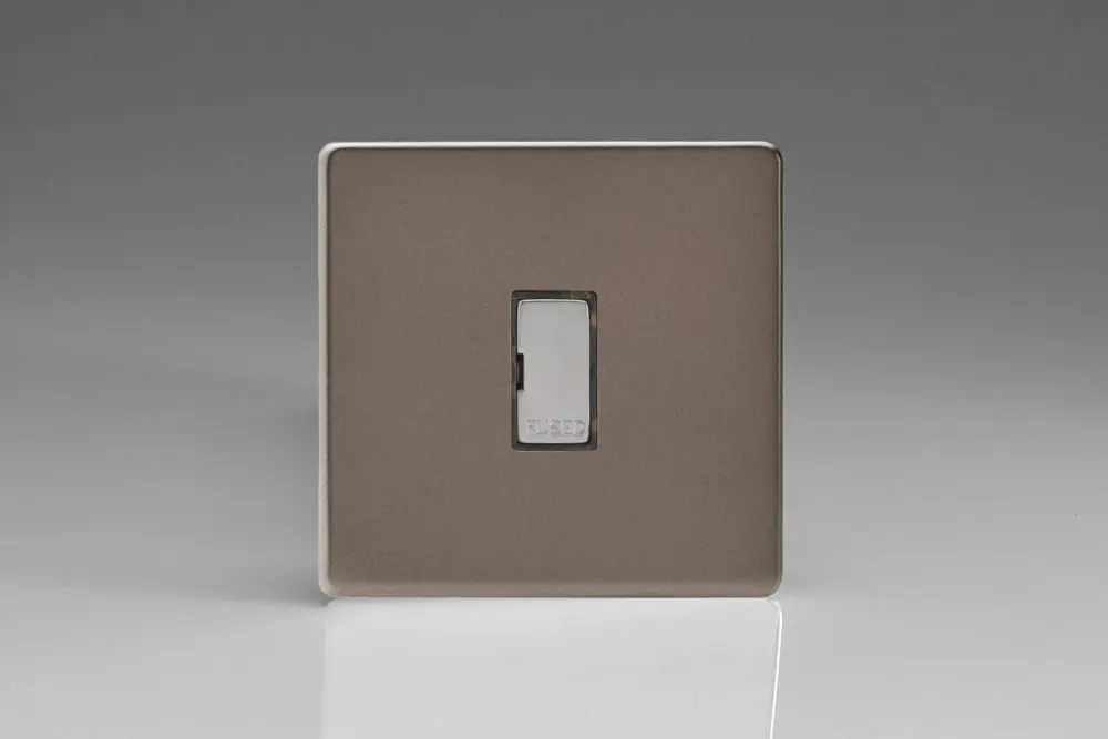 Varilight 13A Unswitched Fused Spur Metallic Inserts Pewter XDR6UDS