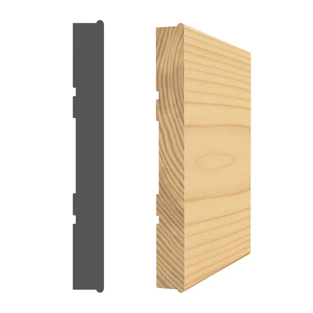 9/16'' x 4-9/16'' x 82" Finger Jointed Pine Door Frame - Large Hem