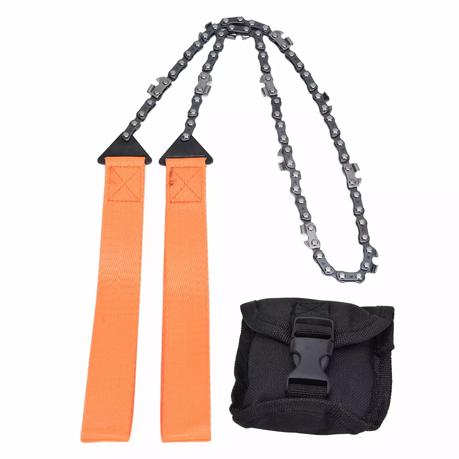 24 Inch Outdoor Pocket Chainsaw Survival Zipper Saw Hand Saw Chain Tool Wood Cutting Orange jiayuxuandianzi
