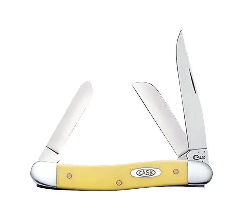 Case Stockman Yellow Chrome Vanadium 3.5 Inch Pocket Knife Three Blades