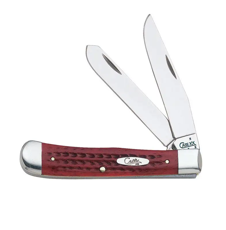 Case Trapper Red Stainless Steel 4.13 Inch Pocket Knife Clip Point Blades
