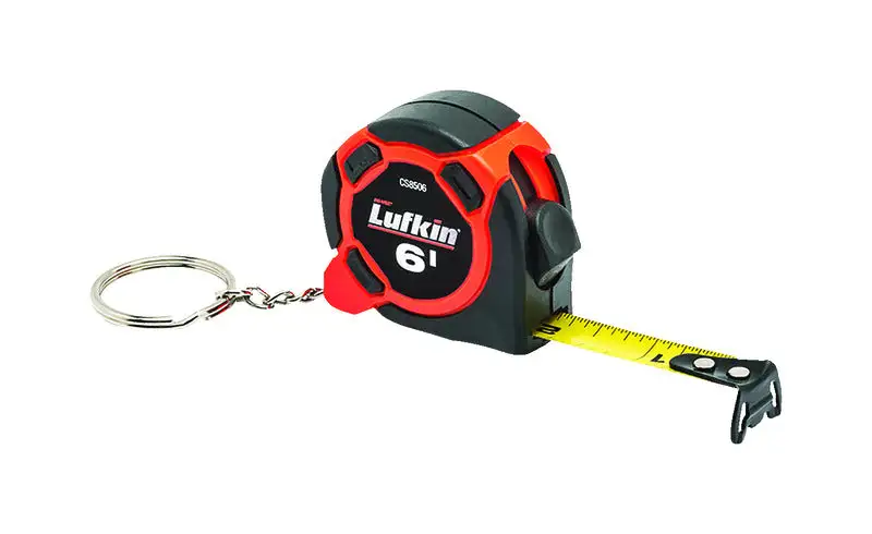 Lufkin 6 Foot Mini Hi-Viz Key Chain Tape Measure Multicolored Pack 25 Crescent