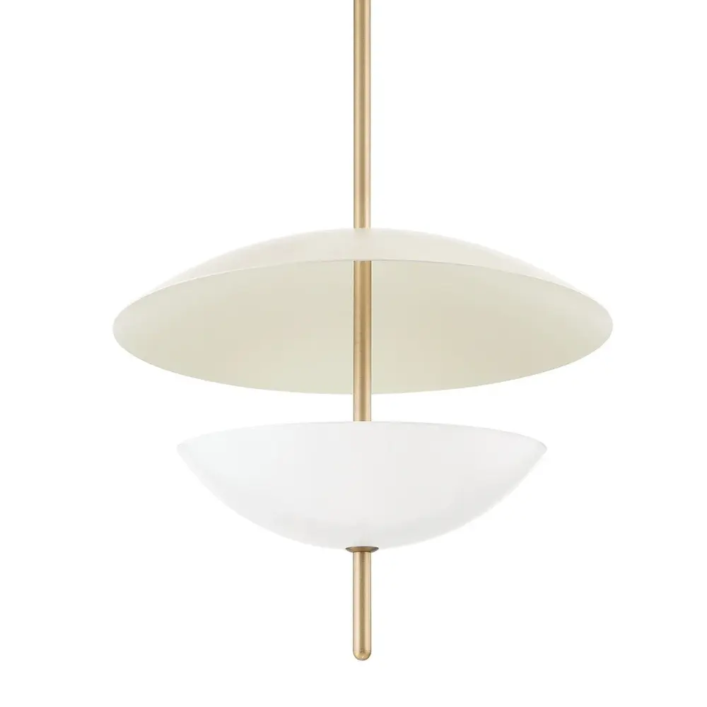 Dion 3 Light Pendant Light - Patina Warm alloy & Soft Sand