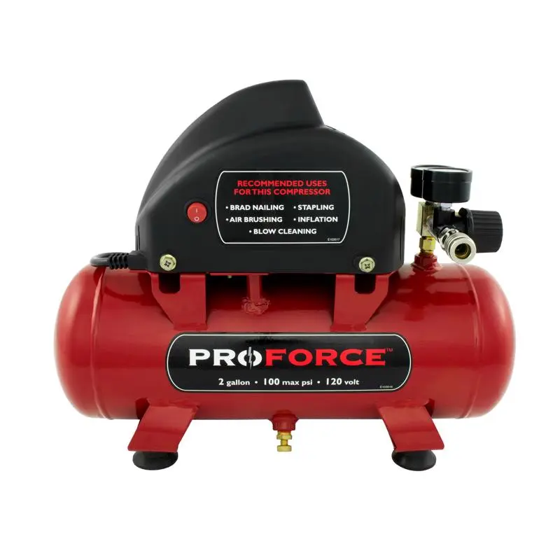 Pro Force 2 gal Horizontal Portable Air Compressor Tank 100 psi Small Jobs