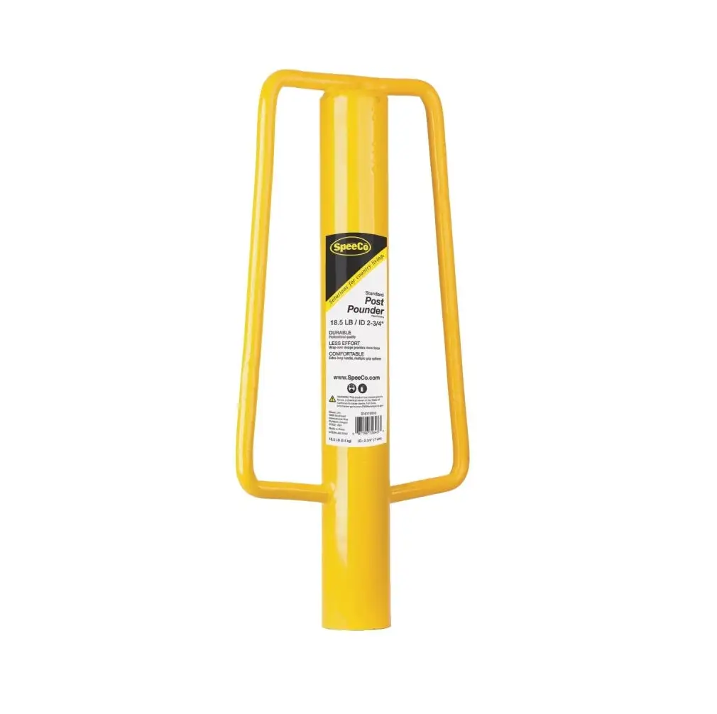 SpeeCo S16110510 T-Post Pounder Metal Yellow Fence Post Installation