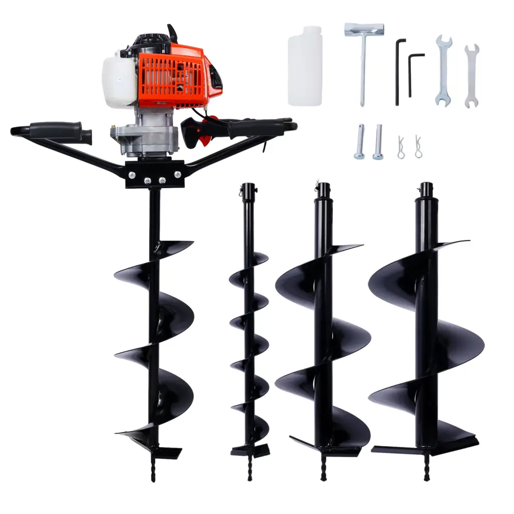2.7HP Post Hole Digger 63CC Two-Person Handle Gas Powered 2-Stroke Auger Landscaping g-h
