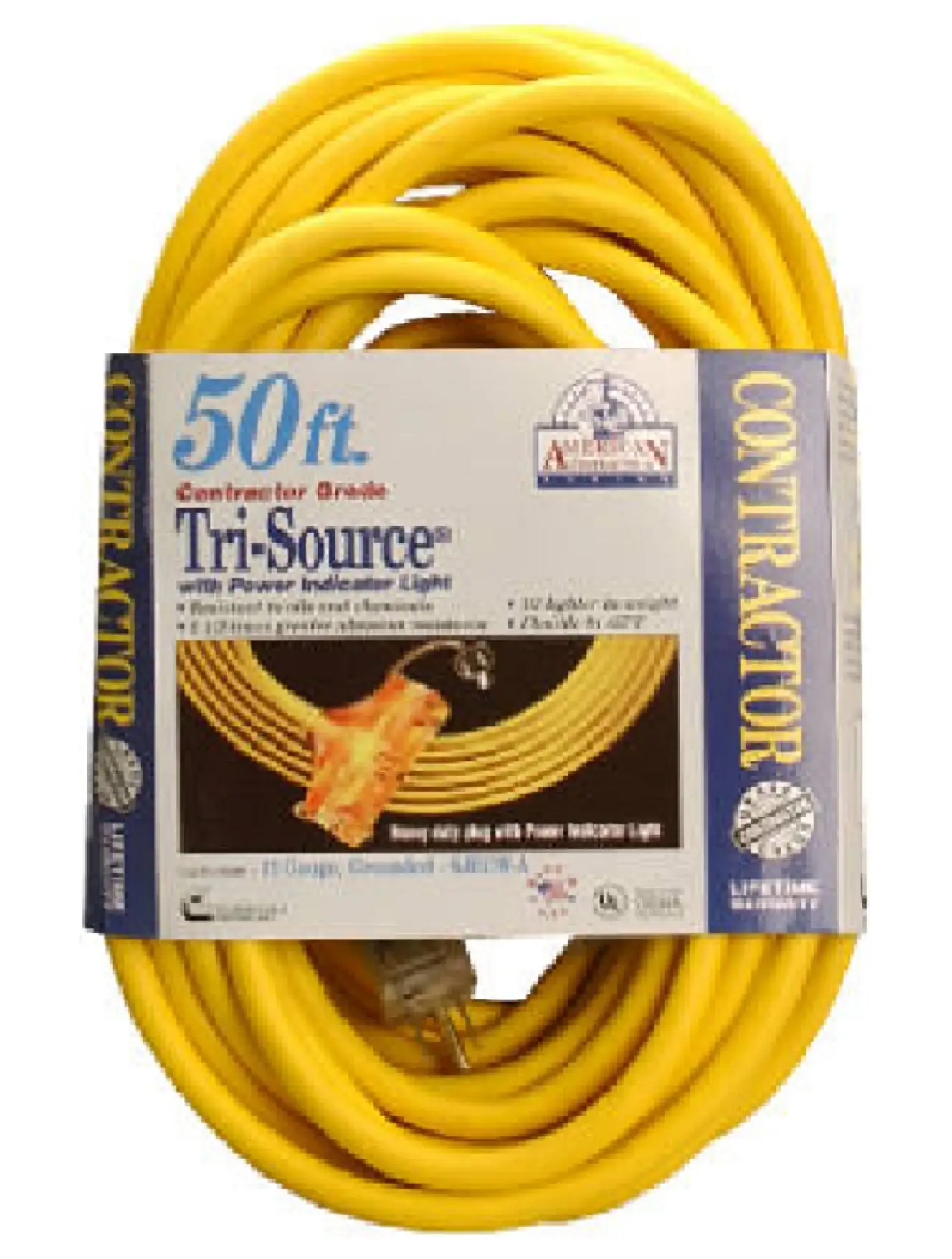Coleman Cable 3488SW0002 American Contractor Tri-Source Power Block 50 Feet