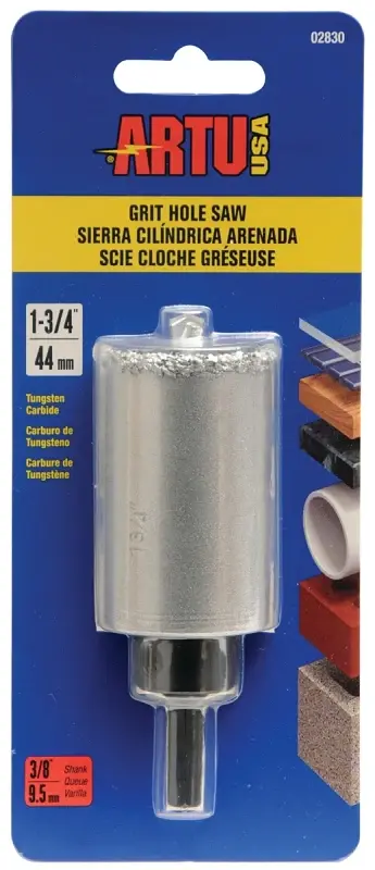 ARTU 02830 Hole Saw, 1-3/4 Dia, 2-1/4 D Cutting, 5/8-18 Arbor, Tungsten Carbide Cutting Edge