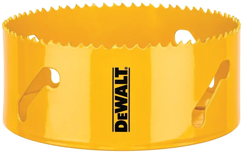 DEWALT DAH180080 Hole Saw, 5 Dia, 1-3/4 D Cutting, 5/8-18 Arbor, 4/5 TPI, HSS Cutting Edge