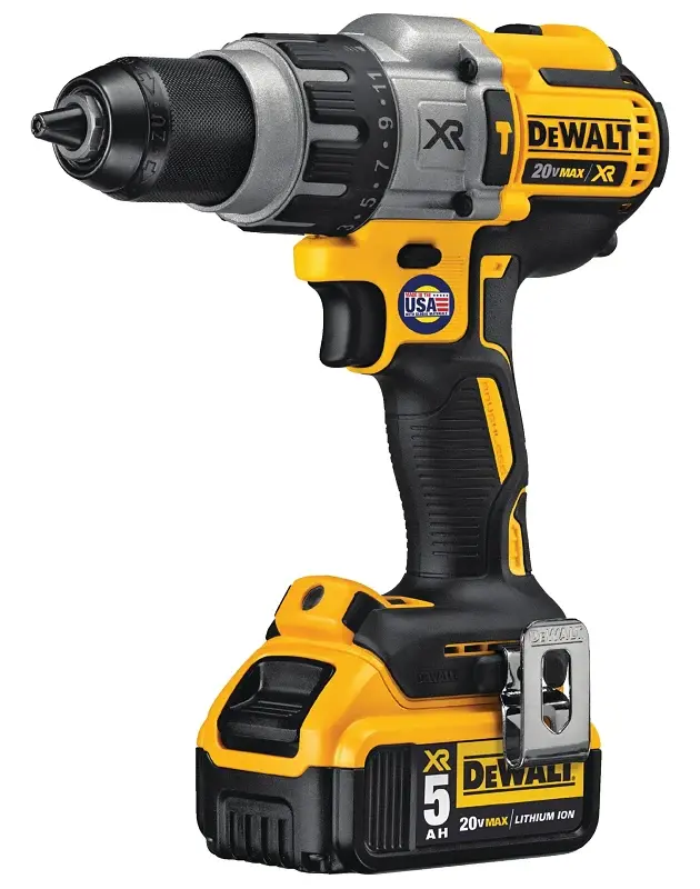 DEWALT DCD996P2 Hammer Drill Kit, Battery Included, 20 V, 5 Ah, 1/2 Chuck, Ratcheting Chuck, 0 to 38,250 bpm