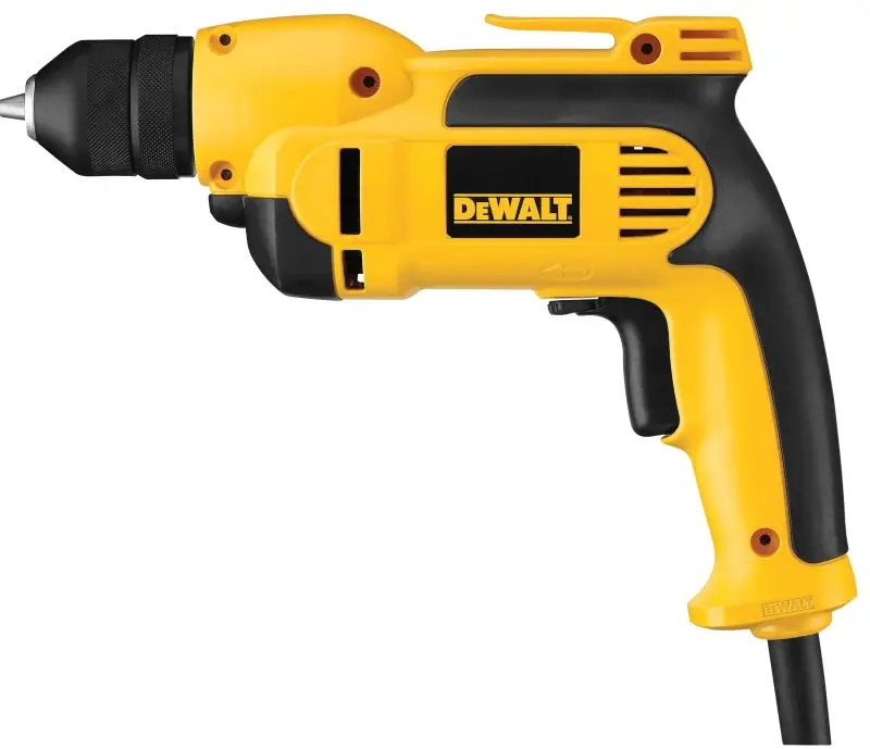 DEWALT DWD112 Electric Drill, 8 , 3/8 Chuck, Keyless Chuck, Incorporates: (1) Soft-Grip Handle, (1) Belt Hook