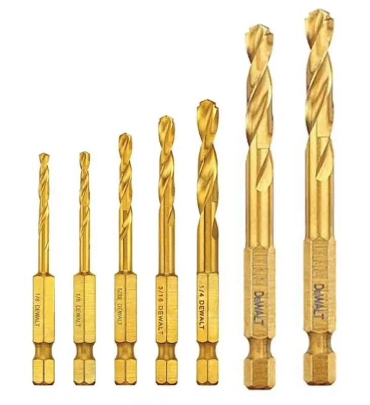 DEWALT IMPACT READY Series DD5157 Drill Bit Place, 7-Piece, Steel, Titanium-Coated