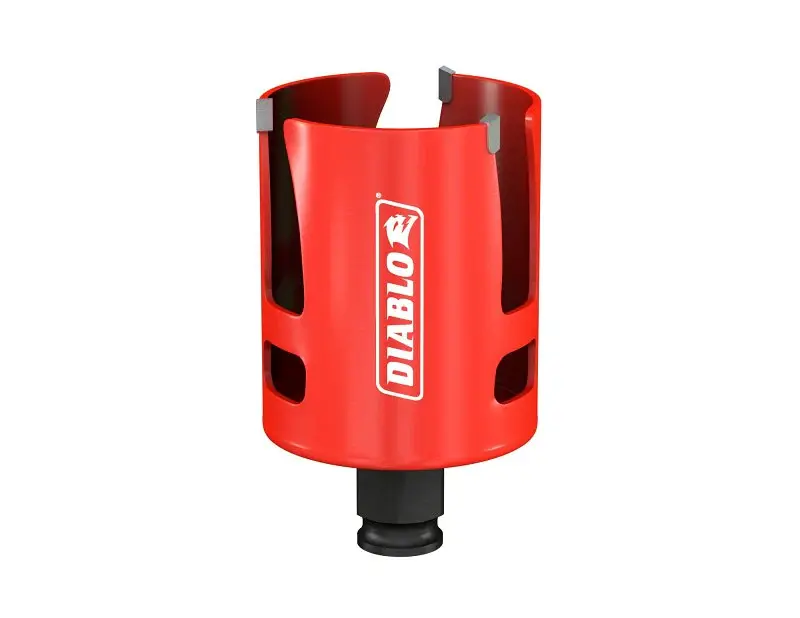 Diablo Demo Demon DHS2250CTR Hole Saw, 2-1/4 Dia, 2-3/8 D Cutting, 1-5/8 Arbor, Carbide Cutting Edge