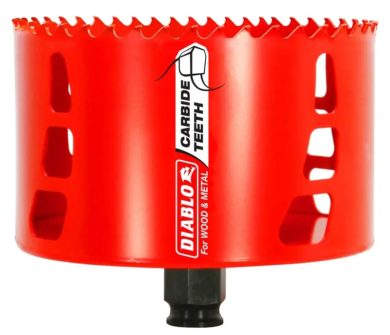 Diablo DHS4250CT Hole Saw, 4-1/4 Dia, 66 mm D Cutting, Carbide Cutting Edge