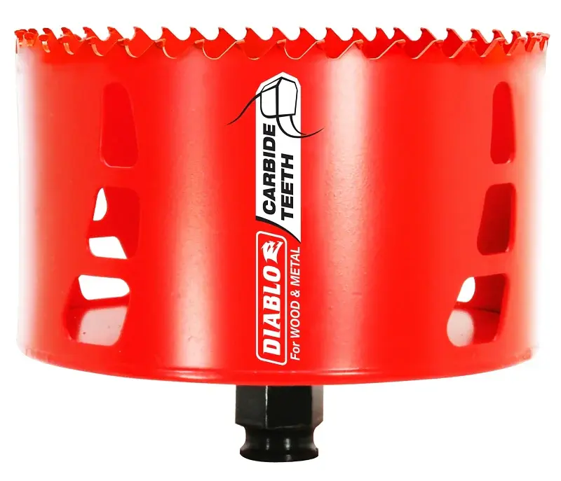 Diablo DHS4500CT Hole Saw, 4-1/2 Dia, 67 mm D Cutting, Carbide Cutting Edge