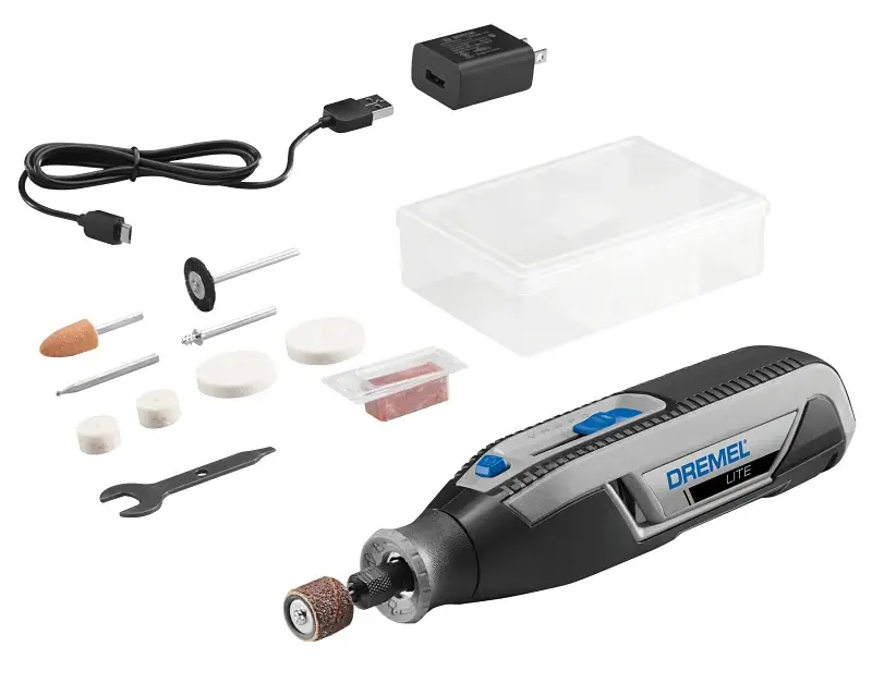Dremel Lite 7760-N/10 Rotary Tool, Battery Included, 4 V, 2 Ah, 1/8 Chuck, Keyed Chuck, 8000 to 25,000 rpm Speed