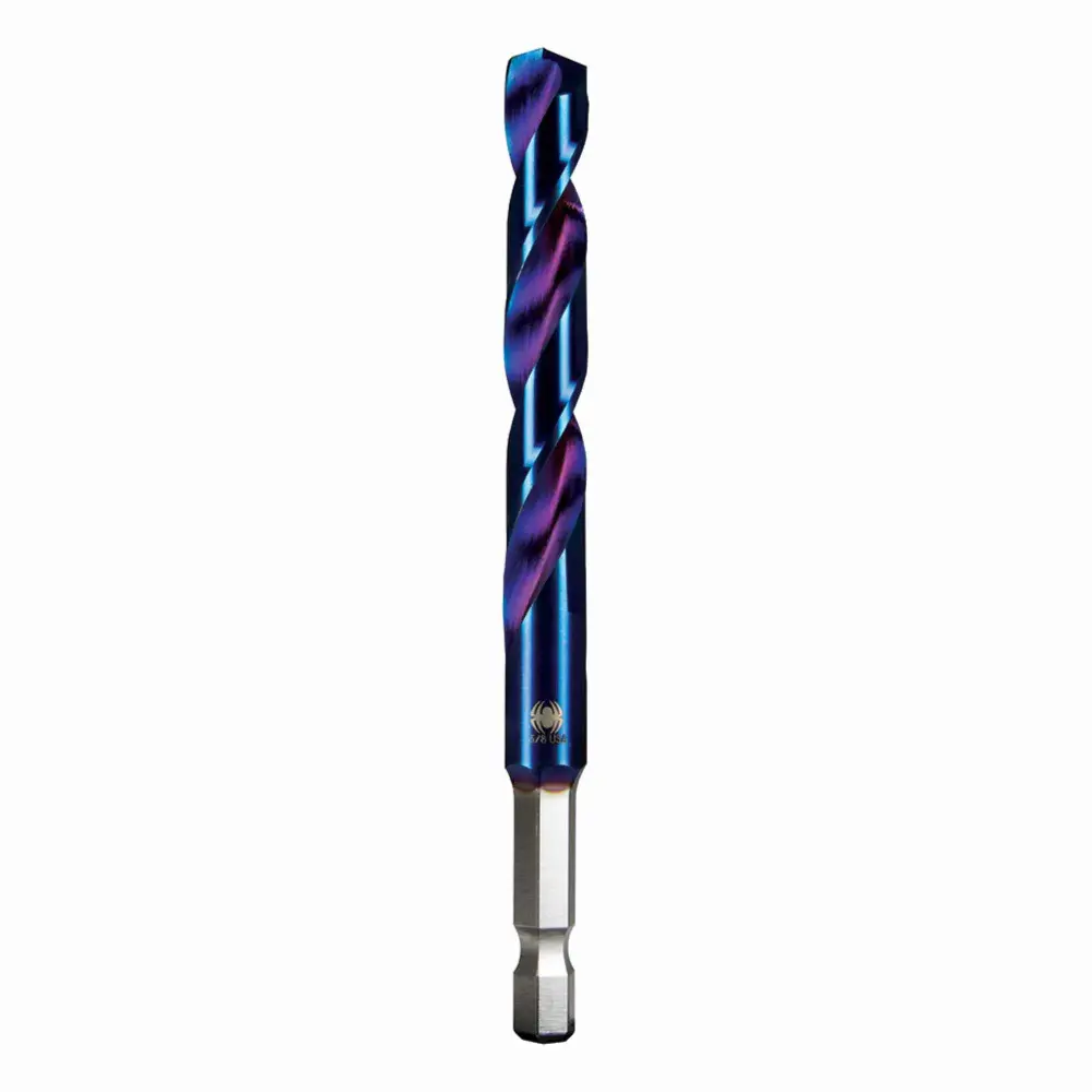 HSS Metal and Wood Stinger Mach-Blue Twist Drill Bit, 3/8" x 4-1/4"