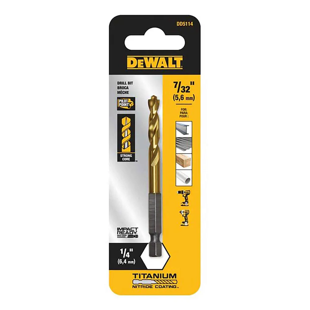 Impact Ready Durable alloy Nitride Coated Drill Bit, 7/32"