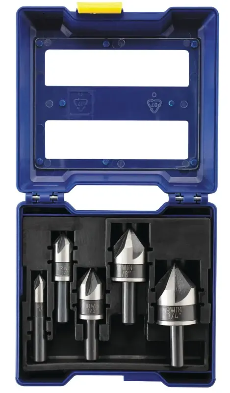 Irwin 1877793 Countersink Drill Bit, Specifications: 1/4 Shank, Jet-black Oxide, Includes: 1/4 , 3/8 Countersink