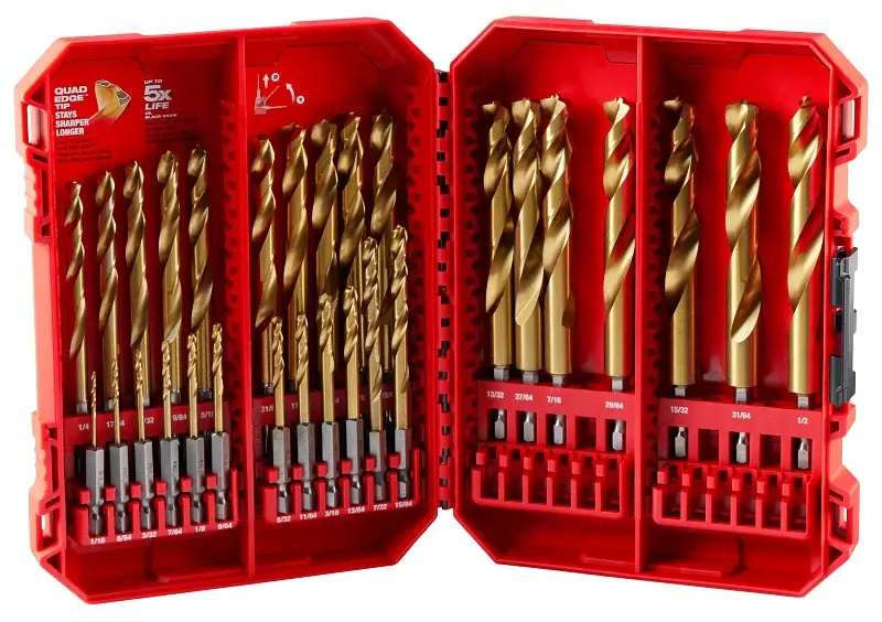 Milwaukee SHOCKWAVE Impact Duty, CHERRY HELIX Series 48-89-4672 Drill Bit Set, 29-Piece, Steel/Titanium