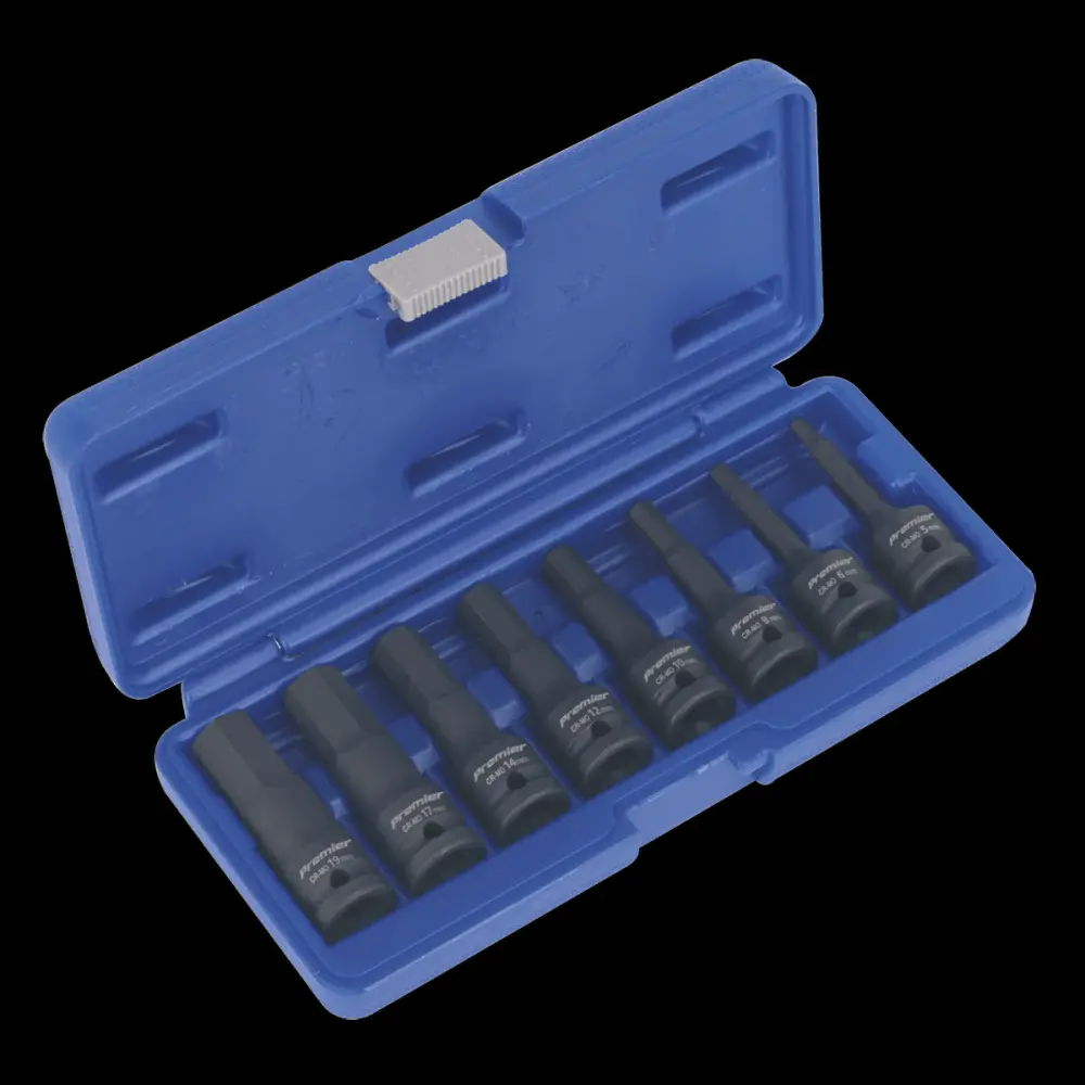 Sealey AK5601 Impact Hex Socket Bit Adjust 8pc 1/2"Sq Drive