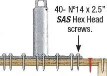 Super Anchor #14 x 2-1/2" Hex Head Screw Pack CRA - 40 count 2022