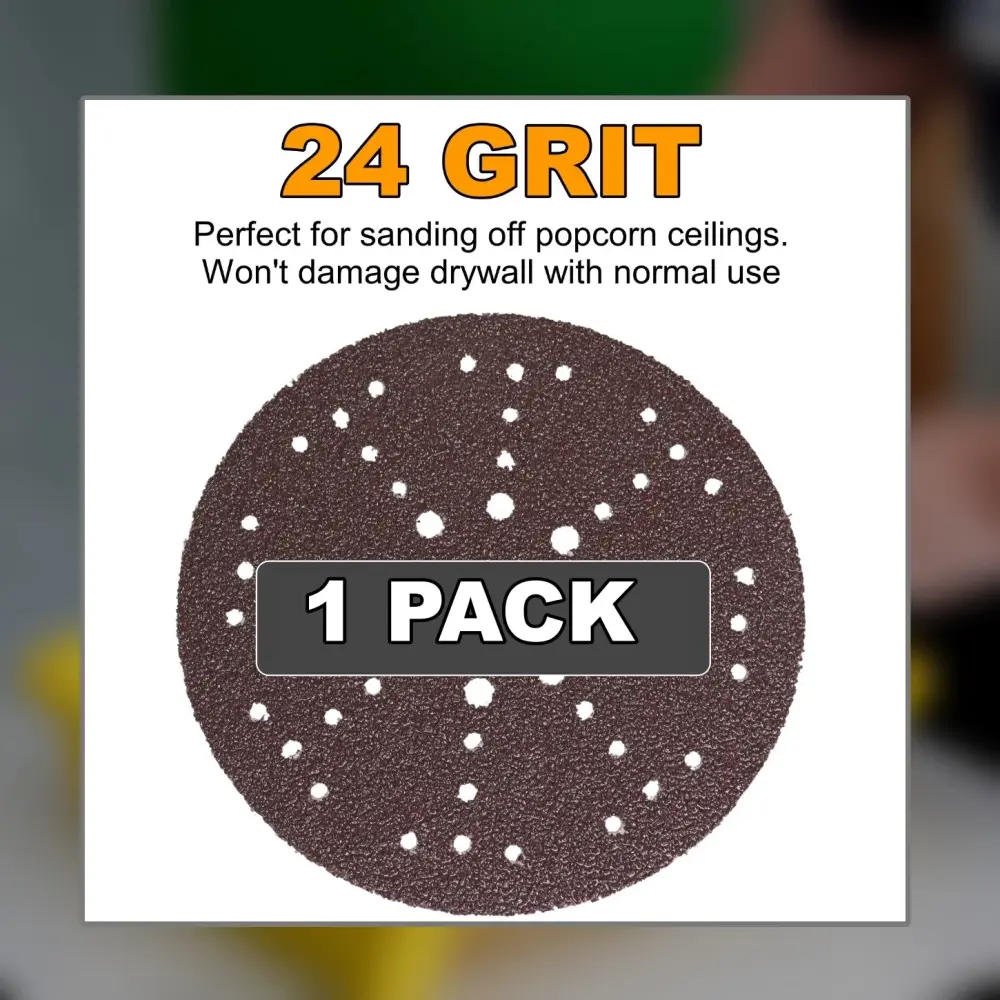 24 Grit 9" Drywall Sanding Disc unitary – Popcorn Ceiling Removal