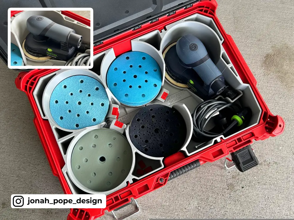 Packout Tool Box Insert Festool ETS EC150 and 6" Sanding Discs - Jonah Pope Design (JP-ETS)