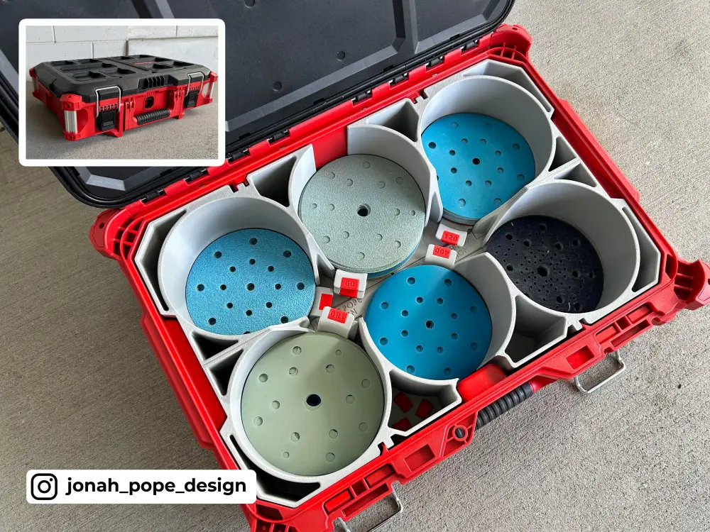 Packout Tool Box Insert 6" Sanding Discs - Jonah Pope Design (JP-SD)