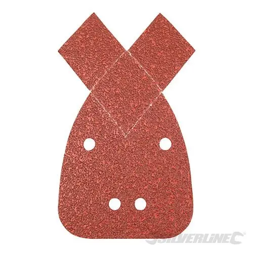 Silverline Hook and Loop Detail Sander Sheets 2 Tips 140mm 10pk 60 Grit - 536093