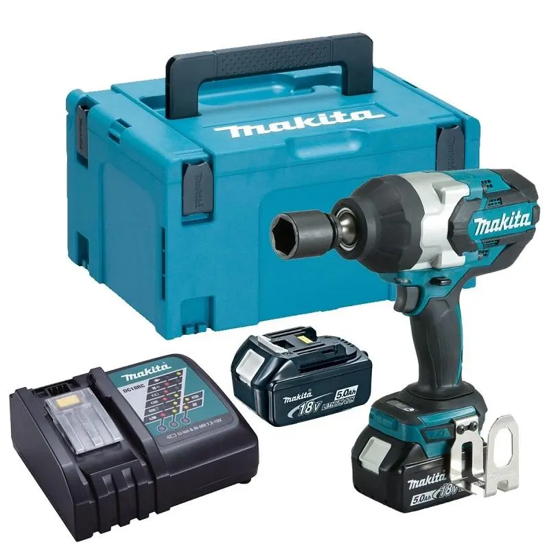 Makita Brushless 1/2" Impact Wrench 1000Nm 2 x 5.0Ah Batteries Kit