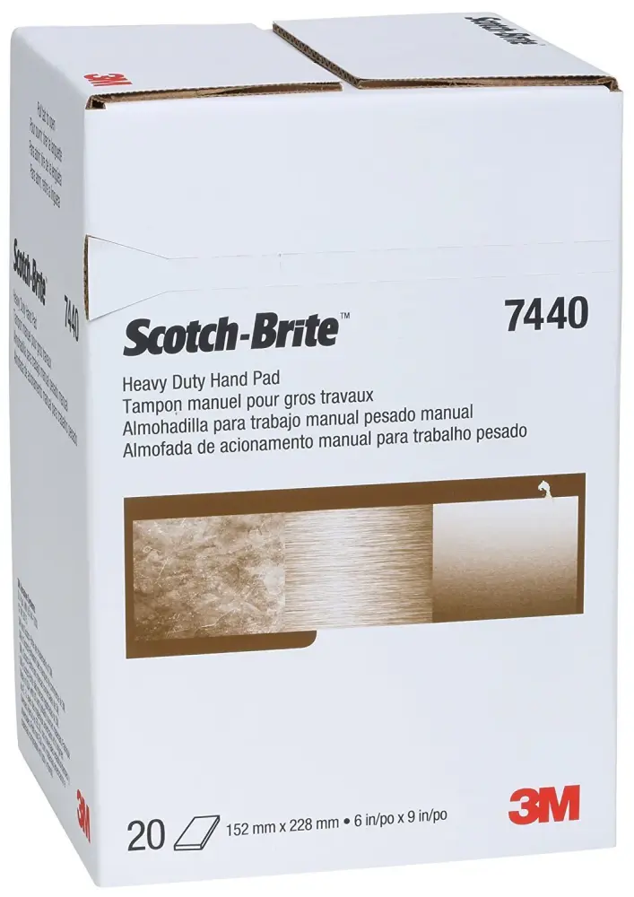 3M Scotch-Brite Weighty Duty Hand Pad 7440, 6 x 9 , Pack 20, Aluminum Oxide, Hand Sanding Pad