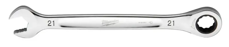 Milwaukee 45-96-9321 Ratcheting Combination Wrench, Metric, 21 mm Head, 11.1 L, 12-Point, Steel, Chromium