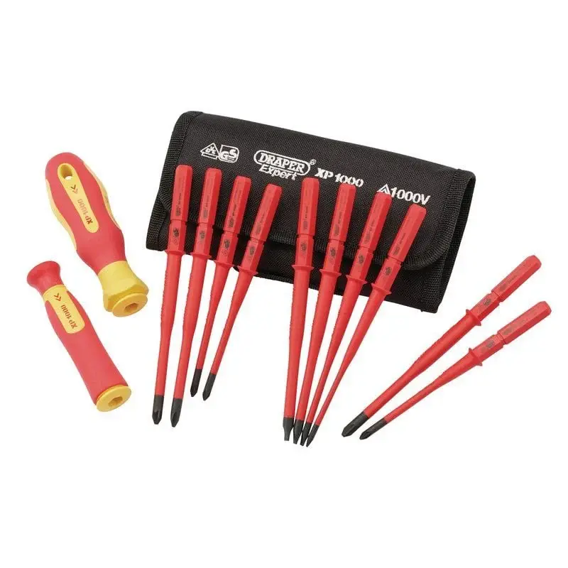 Draper 965SLIM/I/12 XP1000 VDE Slimline Interchangeable Screwdriver Adjust (12 Piece) - (70867)