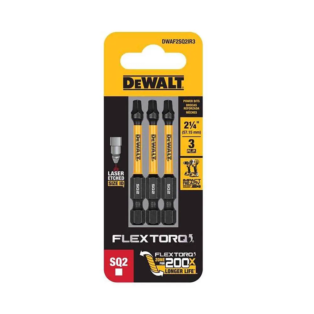 Flextorq #2 Impact Screwdriver Bit, 2-1/4" (3 Units)
