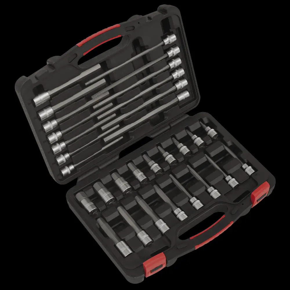 Sealey AK89000 Hex Socket Bit Adjust 30pc 3/8"Sq Drive - Platinum Series