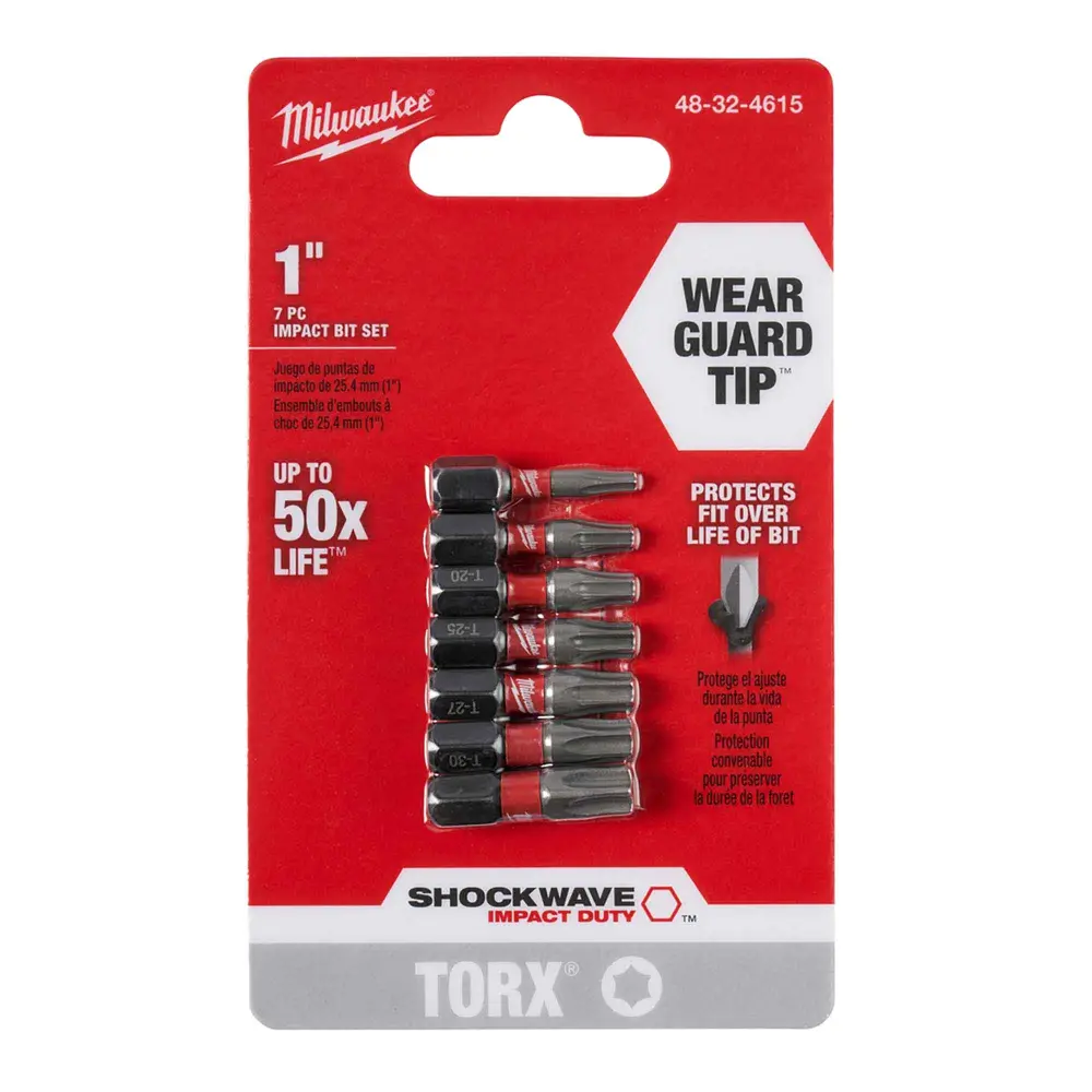 Shockwave Impact Duty Torx Insert Bit Place, 1" (7 Pieces)