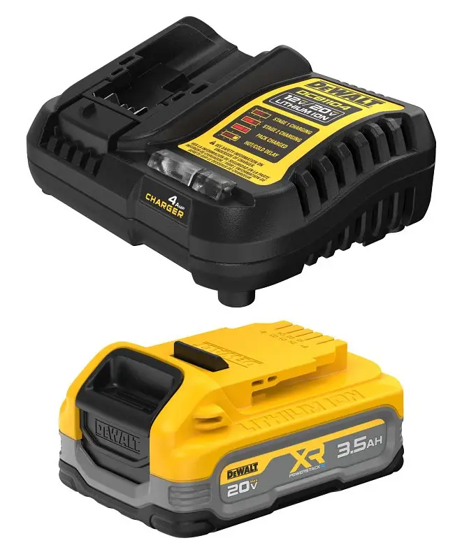 DEWALT XR POWERSTACK Series DCBP320C Battery Starter Kit, 20 V Battery, 3.5 Ah