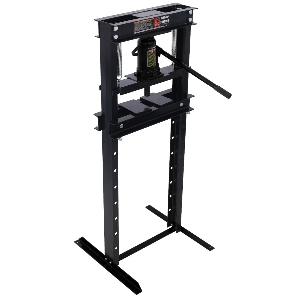 Hydraulic Shop Press 12 Ton Capacity Floor Mount Press Plates Heavy Duty g-h