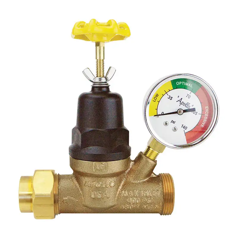 Apollo 3/4 Inch Bronze Water Pressure Regulator Gauge Home Plumbing